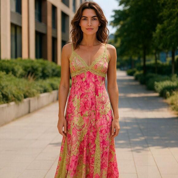 Dave & Johnny Dresses & Skirts - DAVE & JOHNNY by Laura Ryner Vintage Beaded Floral Lace Slip Dress 7 / 8